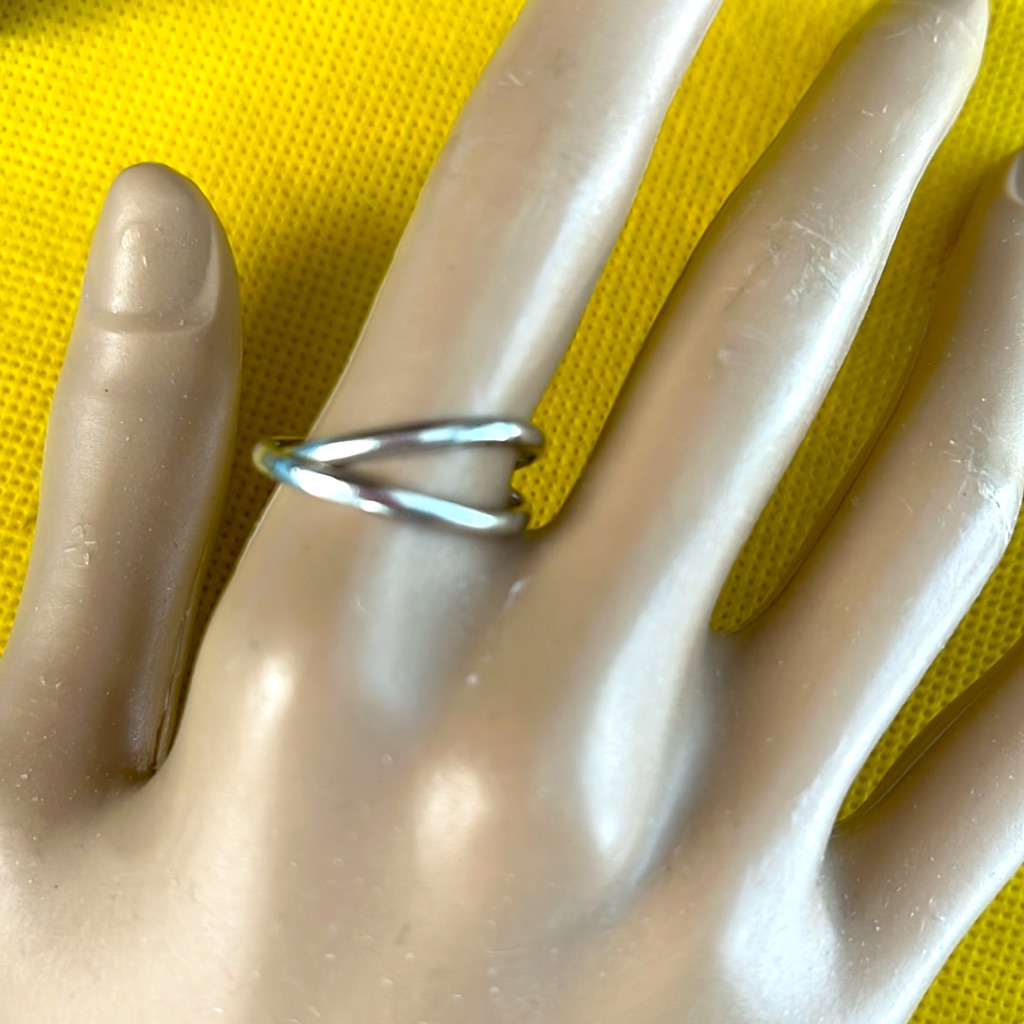 Sterling Silver Double Ring Marked 925